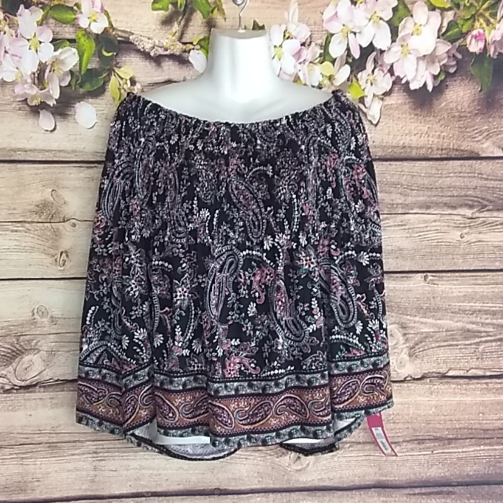 Xhiliration ❤Off the Shoulder Top -  New w/ Tag - Picture 4 of 6